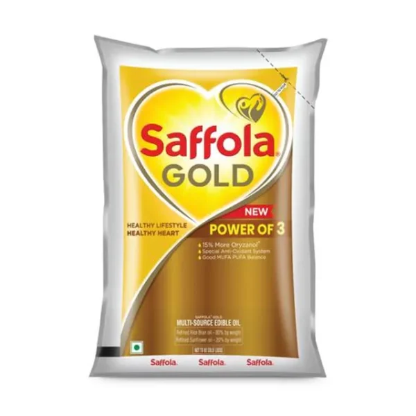 Saffola Gold Refined Cooking oil  -1 L Pouch