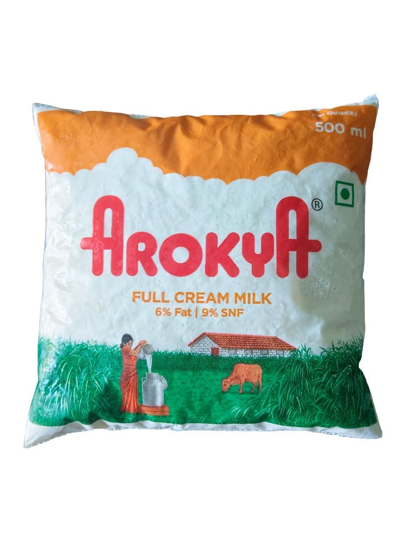 Arokya Full Cream Milk – 500ml (1/2 Litre)