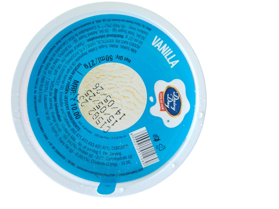 Dairy Day Cup Ice Cream – ₹10 (Vanilla)